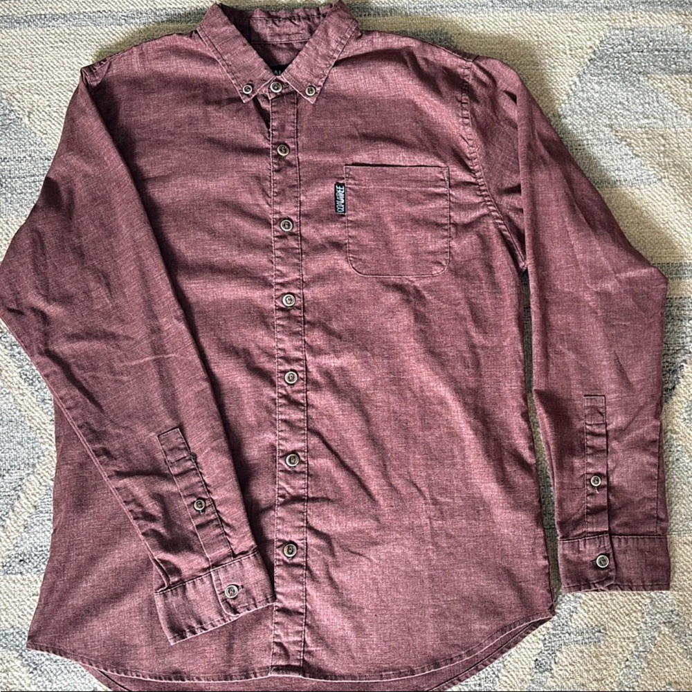 Organic Hemp Coalatree Burgundy Button-Up Shirt